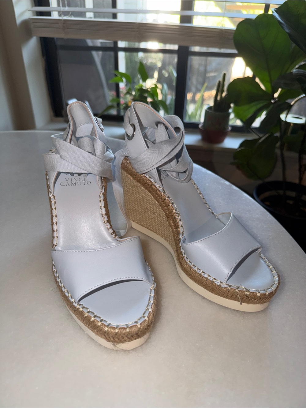 NWOT Vince Camuto Espadrille Wedge Sandals with Ankle Tie